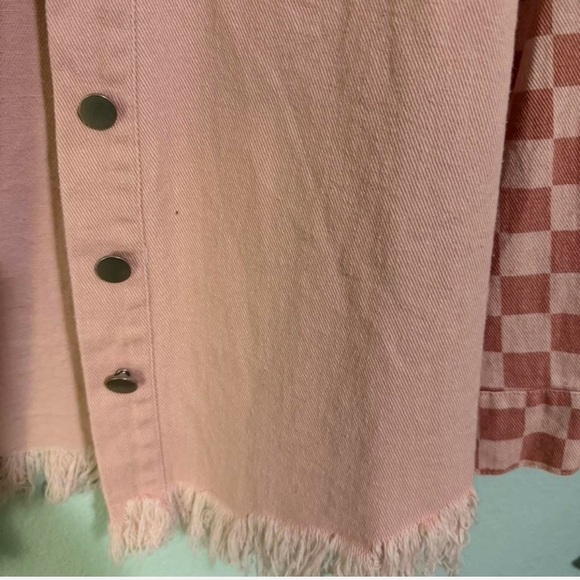 Pink Checkerboard Shacket - Picture 3 of 6